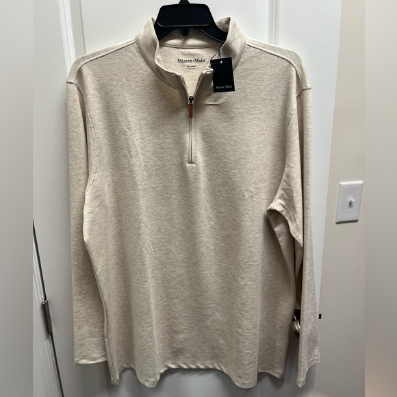 Mizzen and Main KPI Quarter Zip Golf pullover XXL Oyster Heather color NWT $148 - Picture 3 of 12